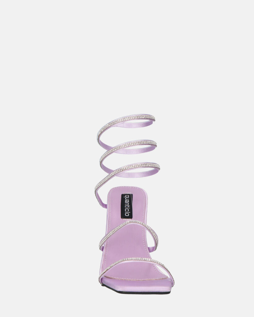 NORA - tacchi alti con spirale viola con gemme