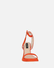 INDIA - sandali con tacco in camoscio arancio con suola beige