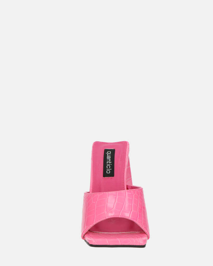 BUKET - sandali con tacco in rosa coccodrillo