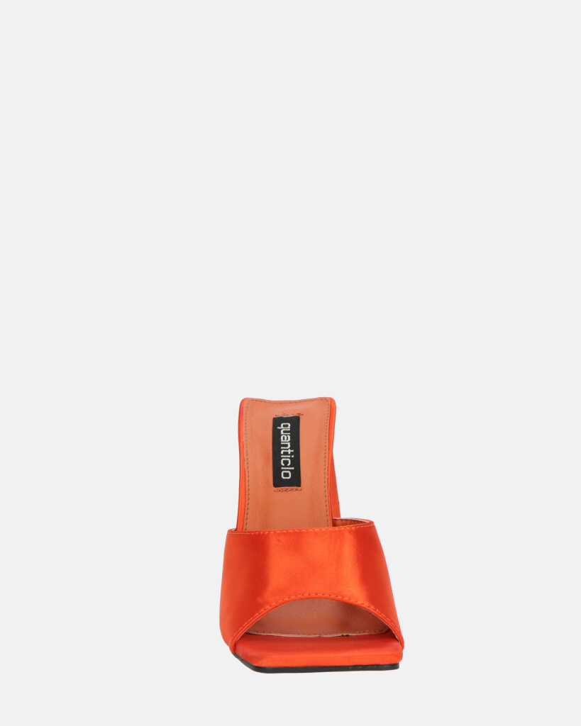 KAMELYA - escarpins talon carré lycra orange