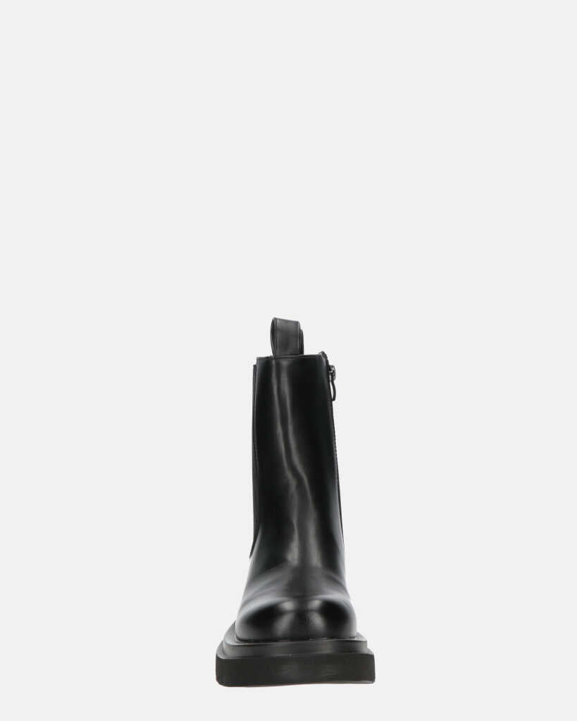 FEBE - chaussures noires avec élastique en simili cuir