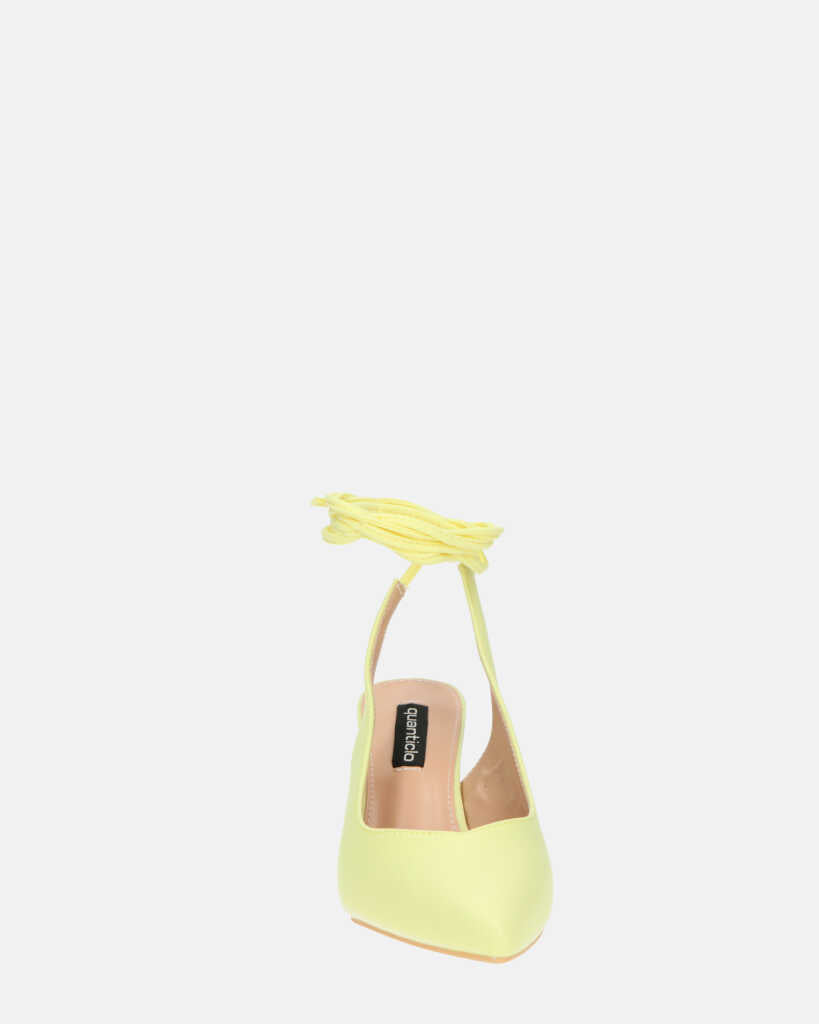IOLE - escarpins talons aiguille lycra jaune
