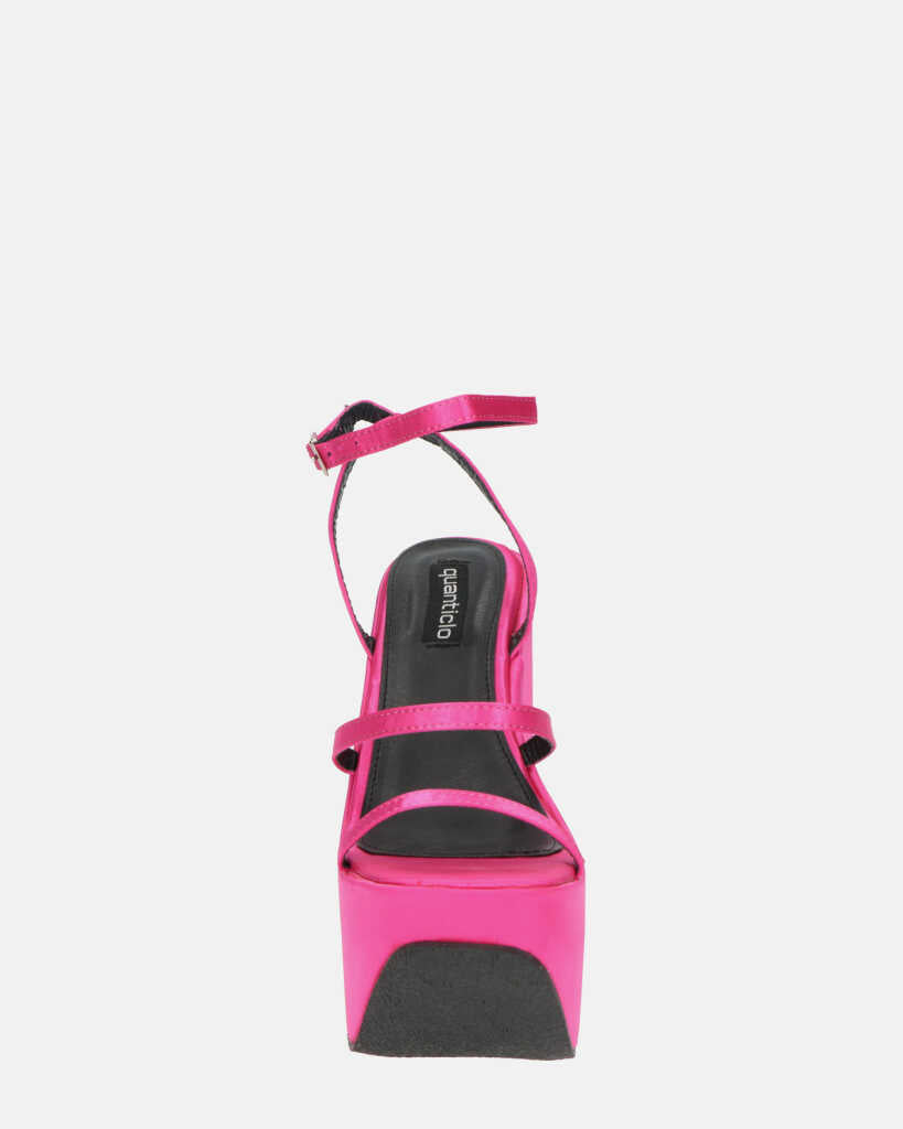 MARIMAR - sandali con zeppa in lycra fucsia