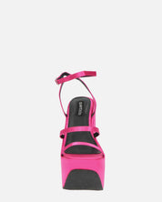 MARIMAR - sandali con zeppa in lycra fucsia