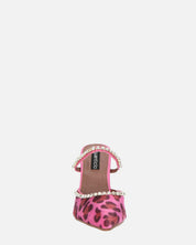 PERAL - scarpa con tacco in leopardato rosa con gemme