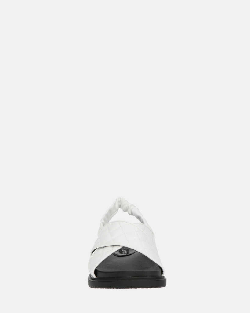 MICH - sandales blanches avec simili cuir rembourré