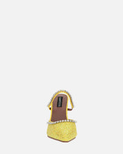 PERAL - scarpa con tacco in glitter giallo con gemme