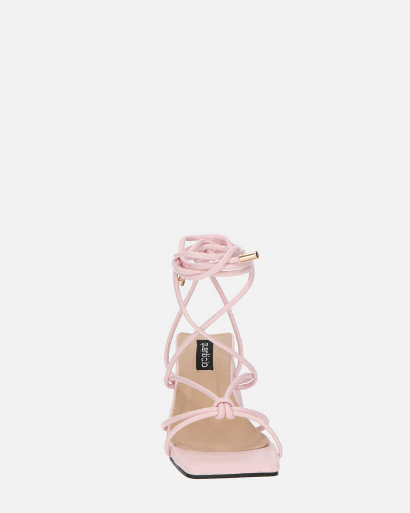 MELISA - sandali con lacci in ecopelle rosa