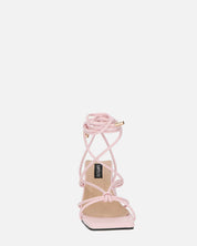 MELISA - sandali con lacci in ecopelle rosa