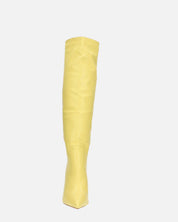 LOLY - stivale con tacco in pitonato giallo