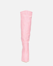 LOLY - stivale con tacco in pitonato rosa
