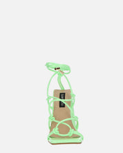 NURAY - sandali con tacco alto in glassy verde con lacci