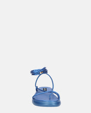 LACEY - sandali infradito bassi blu con lacci