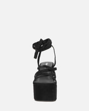 OLLIE - zeppa nera con lacci glitterati