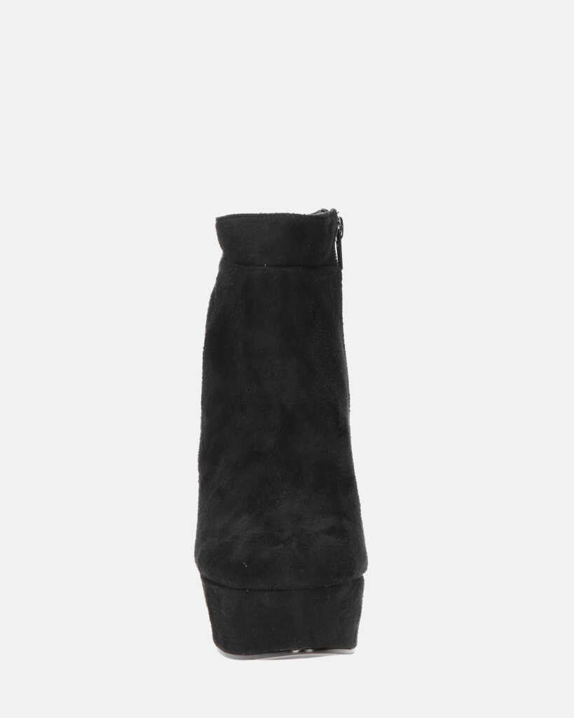 KYRA - stivaletto con tacco in camoscio nero