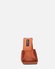 KAMELYA - sandali con tacco squadrato in lycra color rame