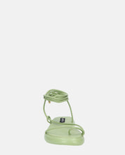LACEY - sandali infradito bassi verdi con lacci