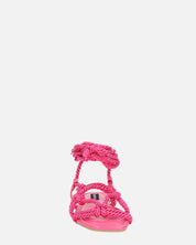 UNIQUE - sandali bassi fucsia con lacci