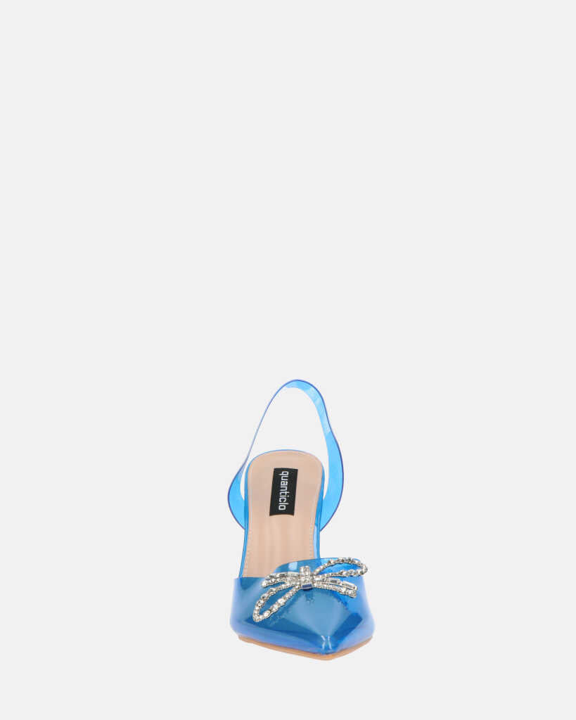 CONSUELO - tacchi in perspex blu con decorazioni in punta