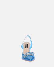CONSUELO - tacchi in perspex blu con decorazioni in punta