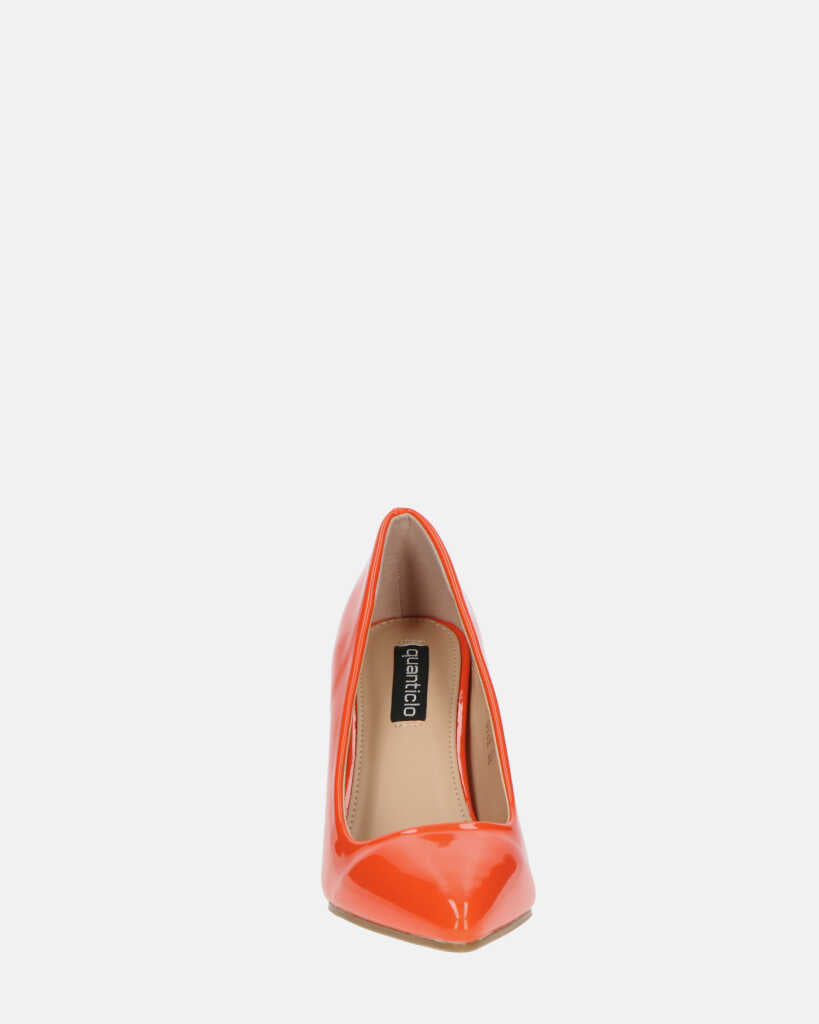 PORSHA - decolette in glassy arancione con tacco a spillo