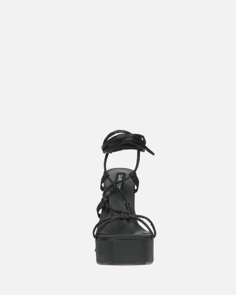 LORINA - sandali con tacco e platform in lycra nero