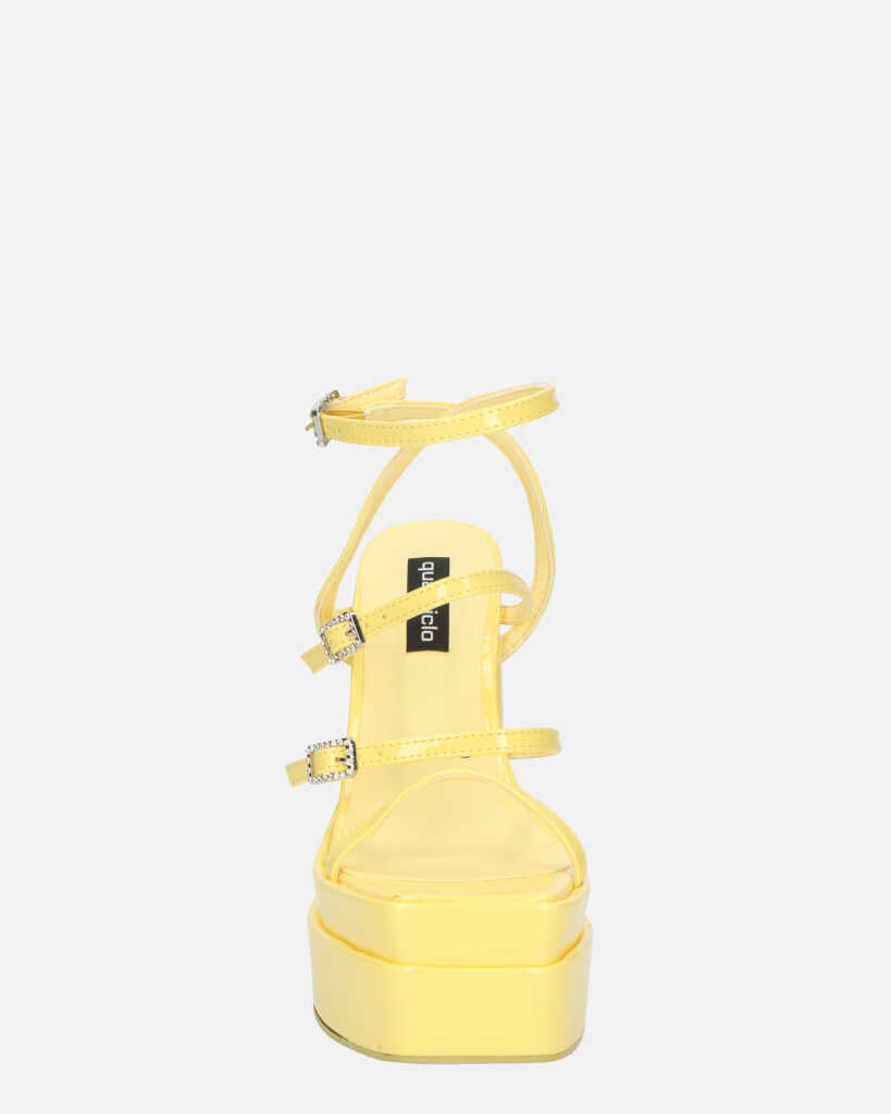 TEXA - sandali con cinturino e tacco alto in giallo