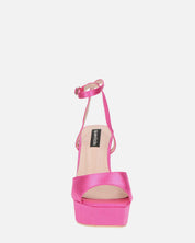 MARZIA - escarpins à talon carré en lycra fuchsia avec bride