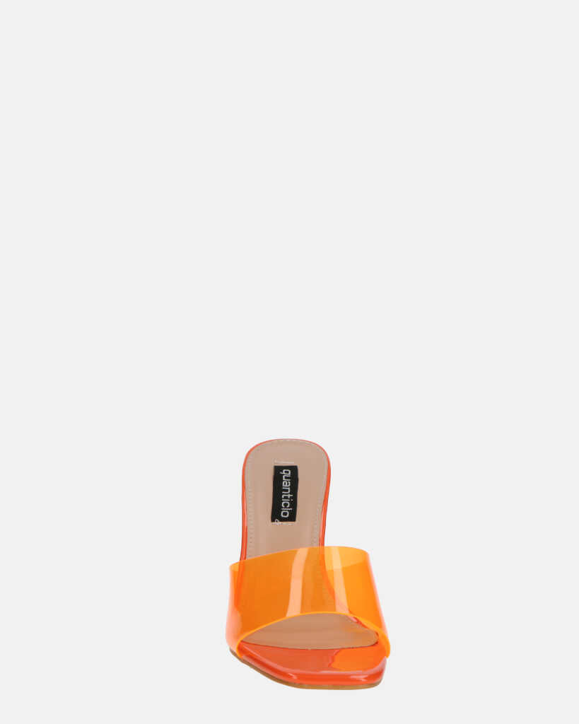 FIAMMA - sandalo con tacco in perspex arancio con suola in PU