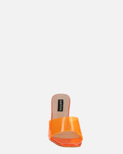FIAMMA - sandalo con tacco in perspex arancio con suola in PU
