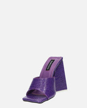 BUKET - sandali con tacco viola coccodrillo