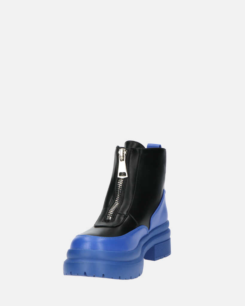 CHRISTIANE - chaussures bleues à glissière en PU