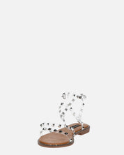 RAJA - sandali con borchie con perspex trasparente e suola beige