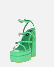 TEXA - sandali con cinturino e tacco alto in verde