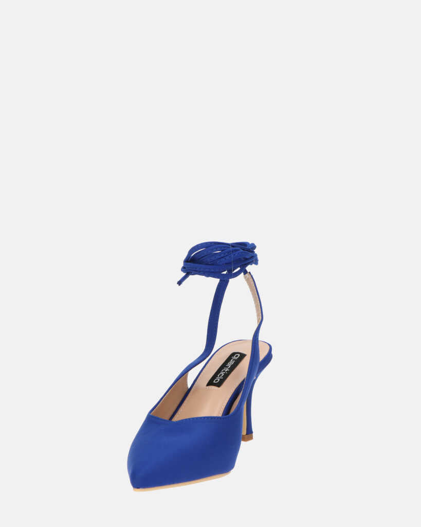 IOLE scarpe con tacco a spillo in lycra blu QUANTICLO
