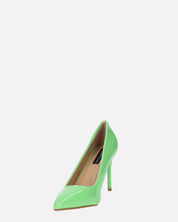 PORSHA - decolette in glassy verde con tacco a spillo