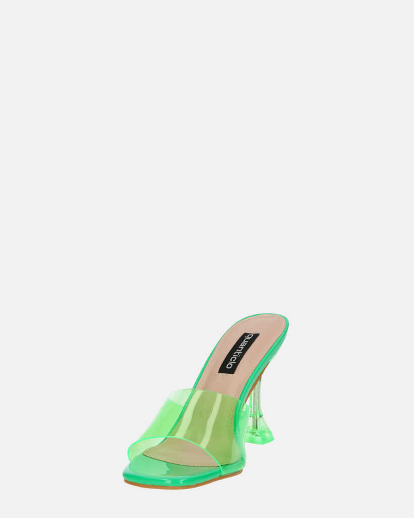 FIAMMA - sandalo con tacco in perspex verde con suola beige