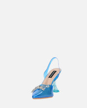 CONSUELO - tacchi in perspex blu con decorazioni in punta