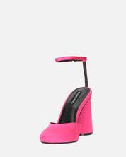 MAYBELLE - sandali in lycra fucsia con tacco cilindrico