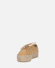 DESTINY - espadrilles à plateforme en dentelle beige