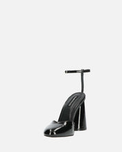MAYBELLE - sandali in glassy nero con tacco cilindrico