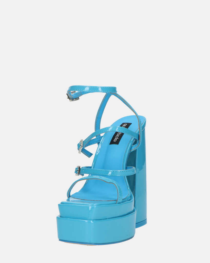 TEXA - sandali con cinturino e tacco alto in azzurro