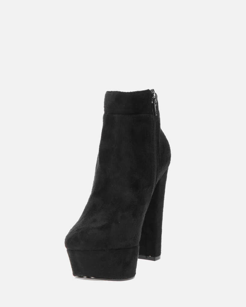 KYRA - stivaletto con tacco in camoscio nero