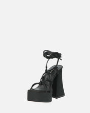 LORINA - sandali con tacco e platform in lycra nero