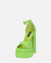 AVA - sandali con tacchi alti in lycra verde e gemme nel cinturino