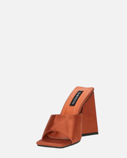 KAMELYA - sandali con tacco squadrato in lycra color rame