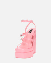 TEXA - sandali con cinturino e tacco alto in rosa
