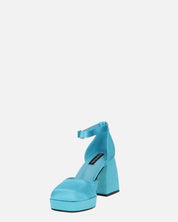 VIDA - scarpe con tacco squadrato in satin blu