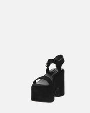 ALBA - tacco platform in camoscio nero