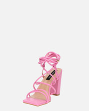 MARISOL - sandali con tacco rosa con lacci